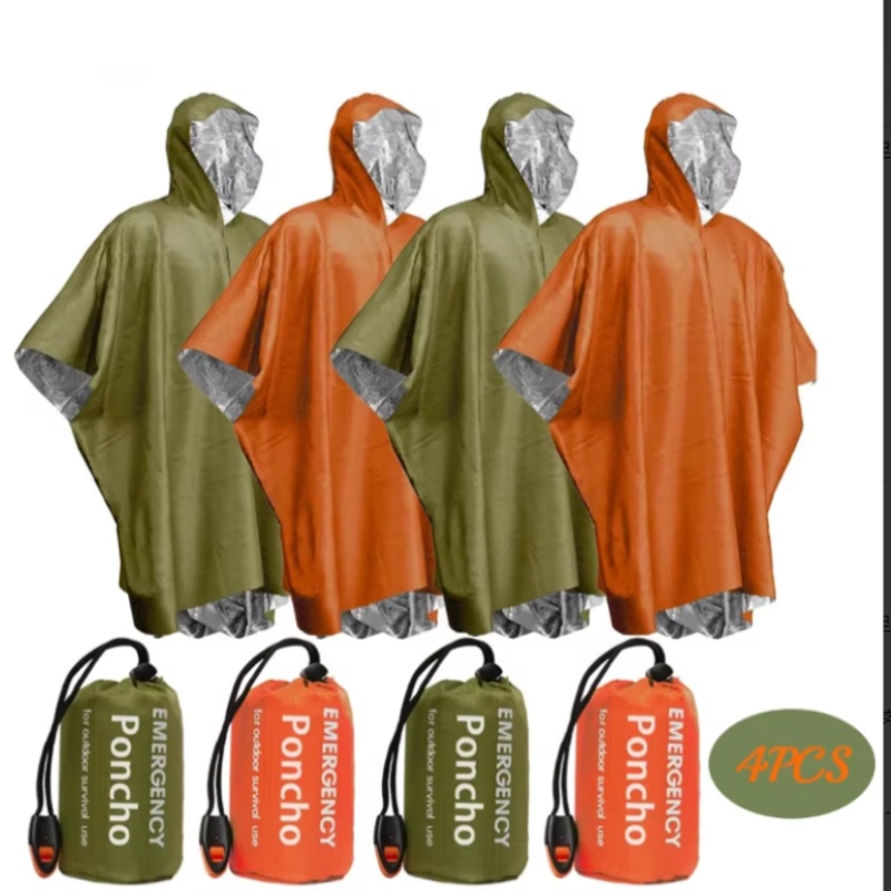 Conjunto de 4 Peças de Poncho  - Survival Blanket Reflective avaliação e preço