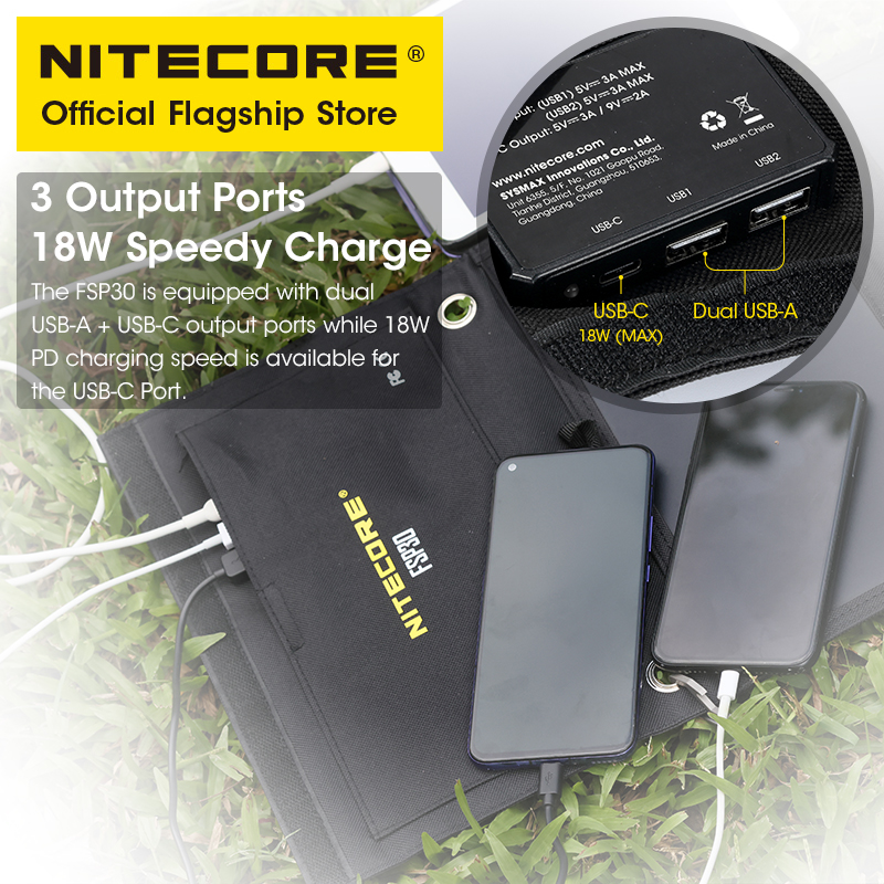 NITECORE FSP30 30W Painel Sola - Solar Emergency Charger avaliação e preço