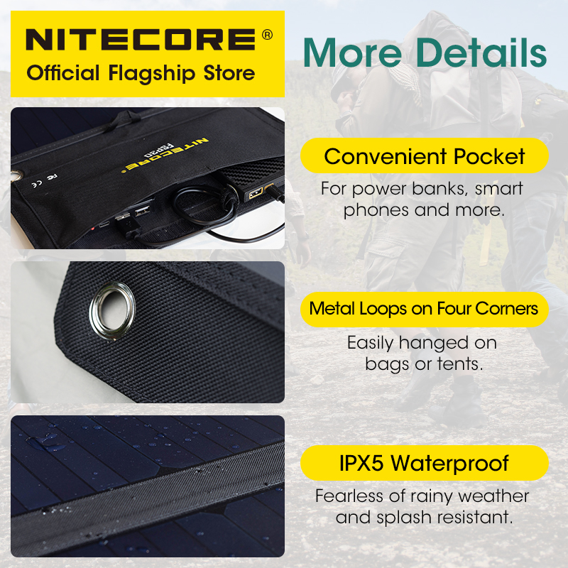 NITECORE FSP30 30W Painel Sola - Solar Emergency Charger avaliação e preço